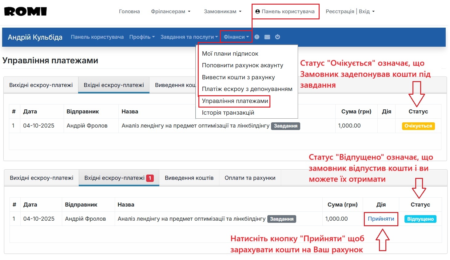 Крок 15. Закінчення роботи та здача проєкту Фрілансером.